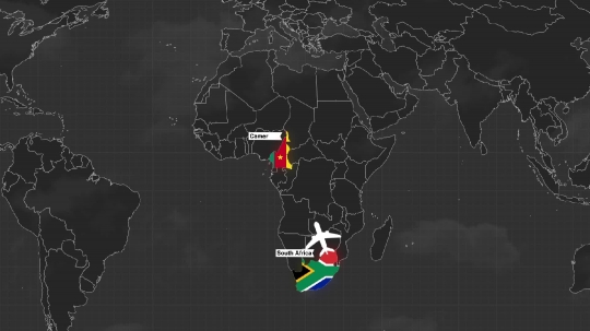 South Africa to Cameroon (Animation)