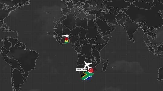 South Africa to Ghana (Animation)