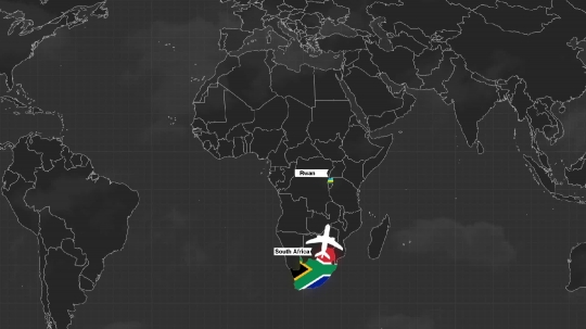 South Africa to Rwanda (Animation)