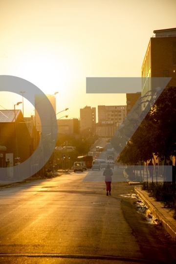 Jogging in the sunset